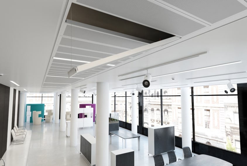 Image render of Frenger's Chilled Ceilings in drop down position Chilled Ceiling Render