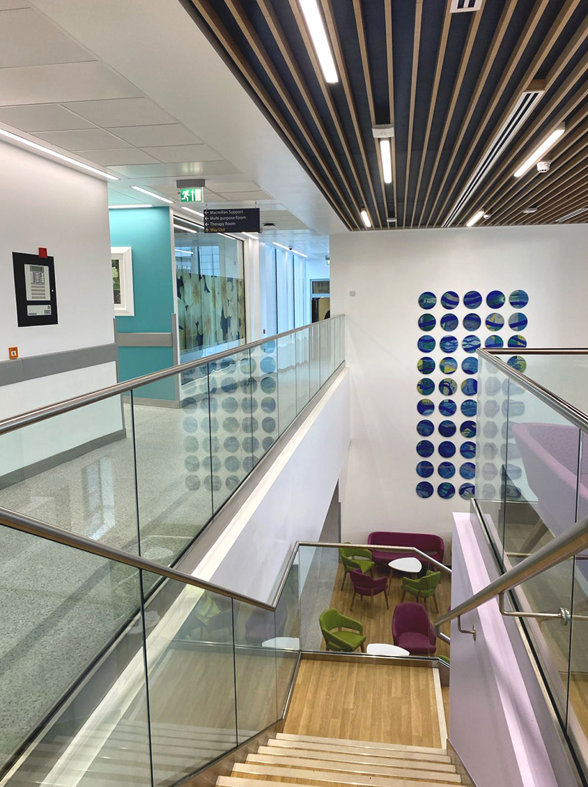 Stairwell inside the new purpose built chemotherapy treatment unit Stairwell inside the new purpose built chemotherapy treatment unit