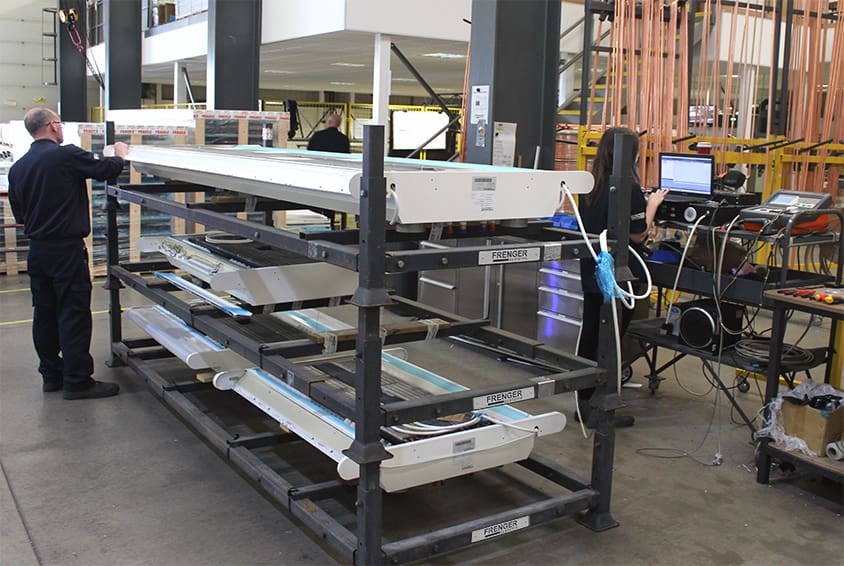 Frenger's MSCB Units being Clare tested in-house at their production facility MSCB Unit Clare Test