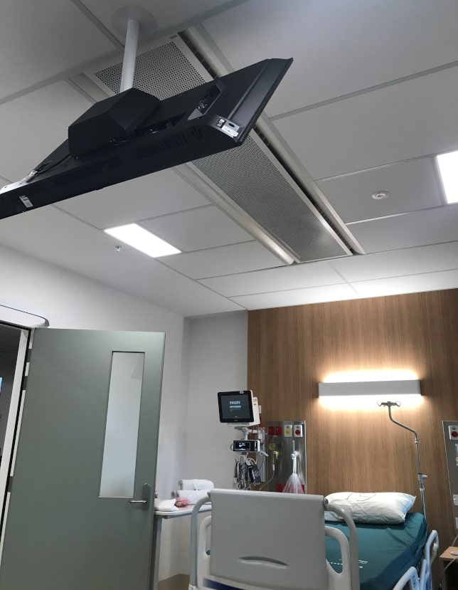 Image showing Healthcare Chilled Beams installed inside a patient room Hospital Chilled Beams