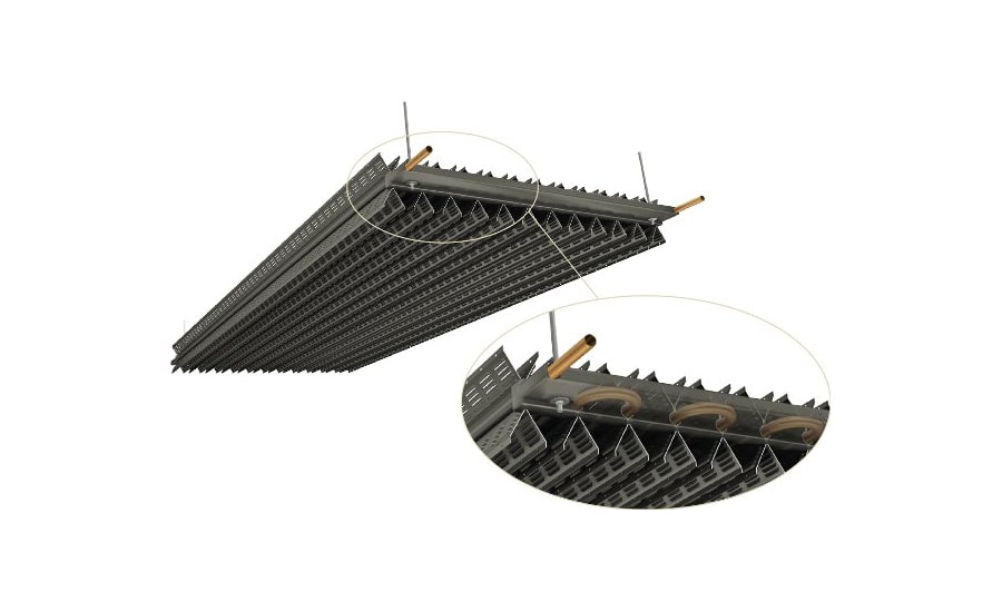 Image showing a render of the X-Wing Radiant Passive Chilled Beam from Frenger Systems X-Wing Radiant Chilled Beam render