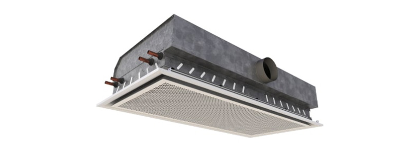 Render image showing the four-way Halo Active Chilled Beam Halo Active Chilled Beam